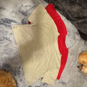 Gray and Red T-Shirt Set
